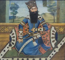 Portrett av Fath Ali shah, ukjent kunstner (olje på lerret)