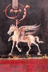 Arkitektonisk dekorasjon med bevingede hester (pegasi), Herculaneum