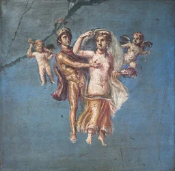 Mars og Venus på blå bakgrunn, Herculaneum