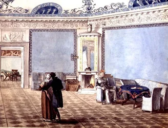 Nyklassisk blå salong i St. Petersburg