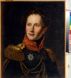 Portrett av grev Alexei Fyodorovich Orlov (1787-1862). (Alexey Fyodorovich Orlov), greve daværende prins, soldat og russisk diplomat. Anonymt maleri, olje på lerret, ca 1810. Russisk kunst