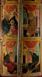 De fire evangelistene russisk ikon. Tremaleri fra 1660. Rouen, Museum of Fine Arts