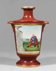 Vase som viser en Zaporozhiansk kosakk, ca. 1825 (porselen)