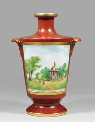 Vase som viser en Zaporozhiansk kosakk, ca. 1825 (porselen)