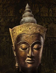 Ayutthaya-stil hodet til et kronet Buddha-bilde (bronse)