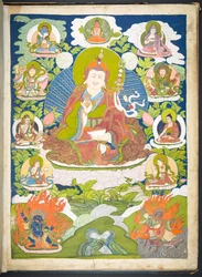 Add. Or. 3048   One of 12 drawings depicting Tibetan deities by a Tibetan artist, probably at Lhasa, c.1800   (gouache on paper)   1351787   no       norwegian Successfully Translated  Original: München - Aus der Nachbarschaft der Jugend Munich - from the 
