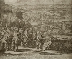 Beleiring av den tyrkiske festningen Azov av russiske styrker i 1696, um 1700