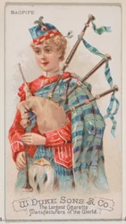 Sekkepipe, fra Musical Instruments-serien N82 for Duke-sigaretter, 1888., 1888.