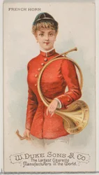 Fransk horn, fra Musical Instruments-serien N82 for Duke-sigaretter, 1888., 1888.
