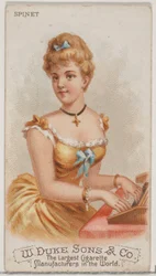 Spinet, fra Musical Instruments-serien N82 for Duke-sigaretter, 1888., 1888.