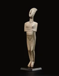 Kykladisk liggende kvinneskikkelse, navnestykke til Schuster-mesteren, Early Cycladic II, ca. 2400 f.Kr.