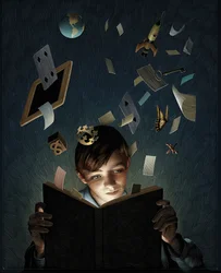 Et barns fantasi fanget av en bok, 2012