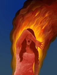 Carrie, 2022 (skrapebrett, fargelagt digitalt)