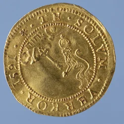 4-pund skotsk (hattestykke) av James I, Edinburgh mynte, 1591 (revers) (gull) (for forside se 58855)