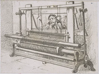 MS Murray 636 Image of a Man at a Loom, fra A Statistical Account of the Barony Parish of Glasgow av James Hopkirk, 1827