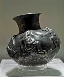 Art Scythe (Scythic Civilization eller Scythia): rituell vase i sølv fra 7-600-tallet f.Kr. Eremitasjemuseet, St. Petersburg
