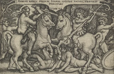 Hercules bortfører Iole, fra The Labours of Hercules, 1544.