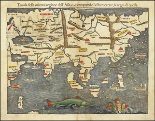 Kart over Asia fra 1550 av Sebastian Münster