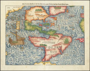 Kart over Amerika fra 1561 av Sebastian Münster