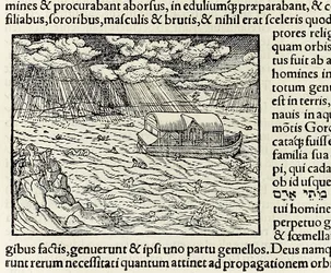 Noahs ark og syndfloden, fra 1550-utgaven av 