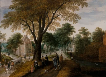 Avenue med en elegant rytter