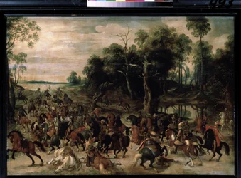 Kavaleriangrep, ca. 1615 (olje på tre)