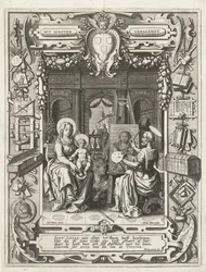 Våpenskjold fra Saint Luke-lauget med Saint Luke-maleri Madonna og barn, 1620-21