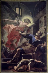 Sankt Peters befrielse - Sankt Peter løslatt fra fengselet. Maleri av Sebastiano Ricci