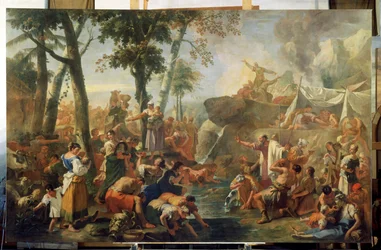 Moses trekker vann fra klippen