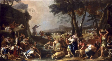 Moses får vann til å renne fra fjellet, 1725-26