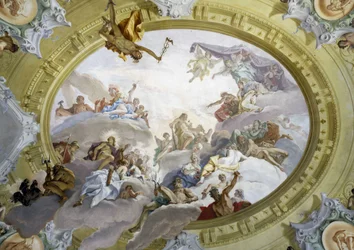 Herkules#39; apoteose. Freske av Sebastiano Ricci (1659–1734). Marucelli Fensi-palasset, Firenze.