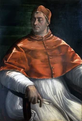 Portrett av Clement VII (Jules de Medici) (1478 - 1534). Maleri av Sebastiano del Piombo. Napoli, Capodimonte Galleries.
