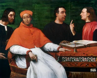 Kardinal Bandinello Sauli, hans sekretær og to geografer, 1516