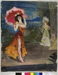 Danser - Vinogradov, Sergei Arsenyevich (1869-1938) - Tidlig på 1900-tallet - Tempera på papir -
