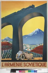 Sovjetiske Armenia (plakat av Intourist-selskapet) - Igumnov, Sergei Dmitrievich (1900-1942) - 1935 - Fargelitografi - Det russiske statsbiblioteket, Moskva