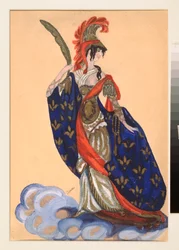 Kostymeforberedelser for teaterstykket ""Le triomphe des Etats"" av A Bobrishchev Pouchkine (Bobrishchev-Pouchkine) (Kostumedesign for teaterstykket Triumph of the States av A Bobrishchev-Pushkin (Bobrishchev Pushkin) - Oeuvre de Sergei Yurievic