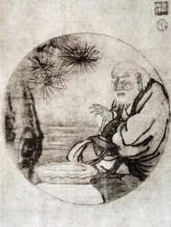 Portrett av Lao-Tzu, kinesisk filosof fra 600-tallet f.Kr., tegning av Sesshu Toyo (1420-1506), japansk sivilisasjon, Muromachi-perioden