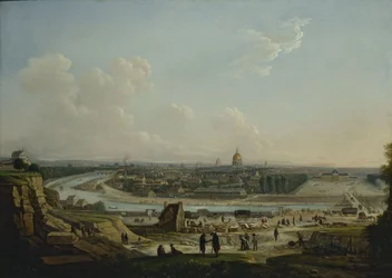 Generelt bilde av Paris, tatt fra Chaillot-høyden, i 1818 (olje på lerret)