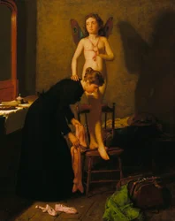 Påkledning til prøven, ca. 1890.