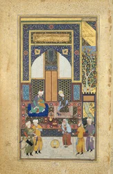 Interiørresepsjon, Folio 36r fra en Bustan fra Sa