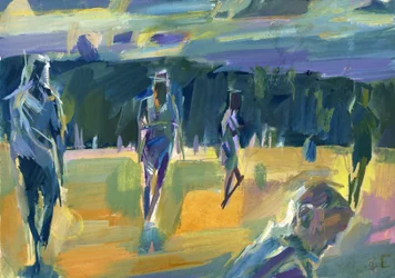 Ettermiddag i parken, 2024 (gouache på papir)