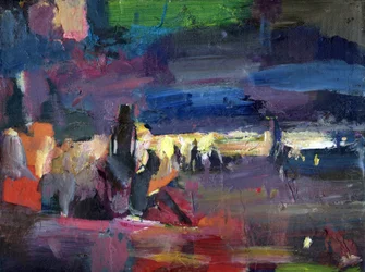 Figurer på stranden, 2024 (gouache på papir)