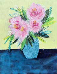 Abstrakt rosa blomsterbukett