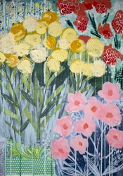 Livlige hageblomster