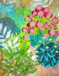 Livlige hageblomster