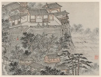 Tolv utsikt over Tiger Hill, Suzhou: The Five Sages Terrace