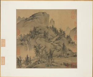 Reisende i Autumn Mountains, 1. halvår 1300-tallet.