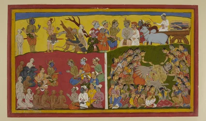 Vibhishana sørger over Ravana; Rama beordrer begravelsesritualene og Vibhishanas kroning