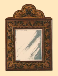 Speil med valnøttramme med innlagt marquetry, 1905