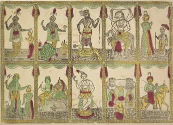 Das Avataras, Ti inkarnasjoner av Vishnu (verso)